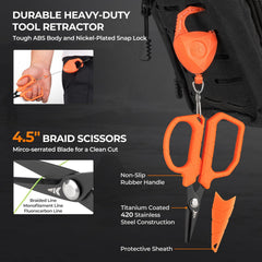 KastKing SteelStream 4.5in braid scissors with serrated edge