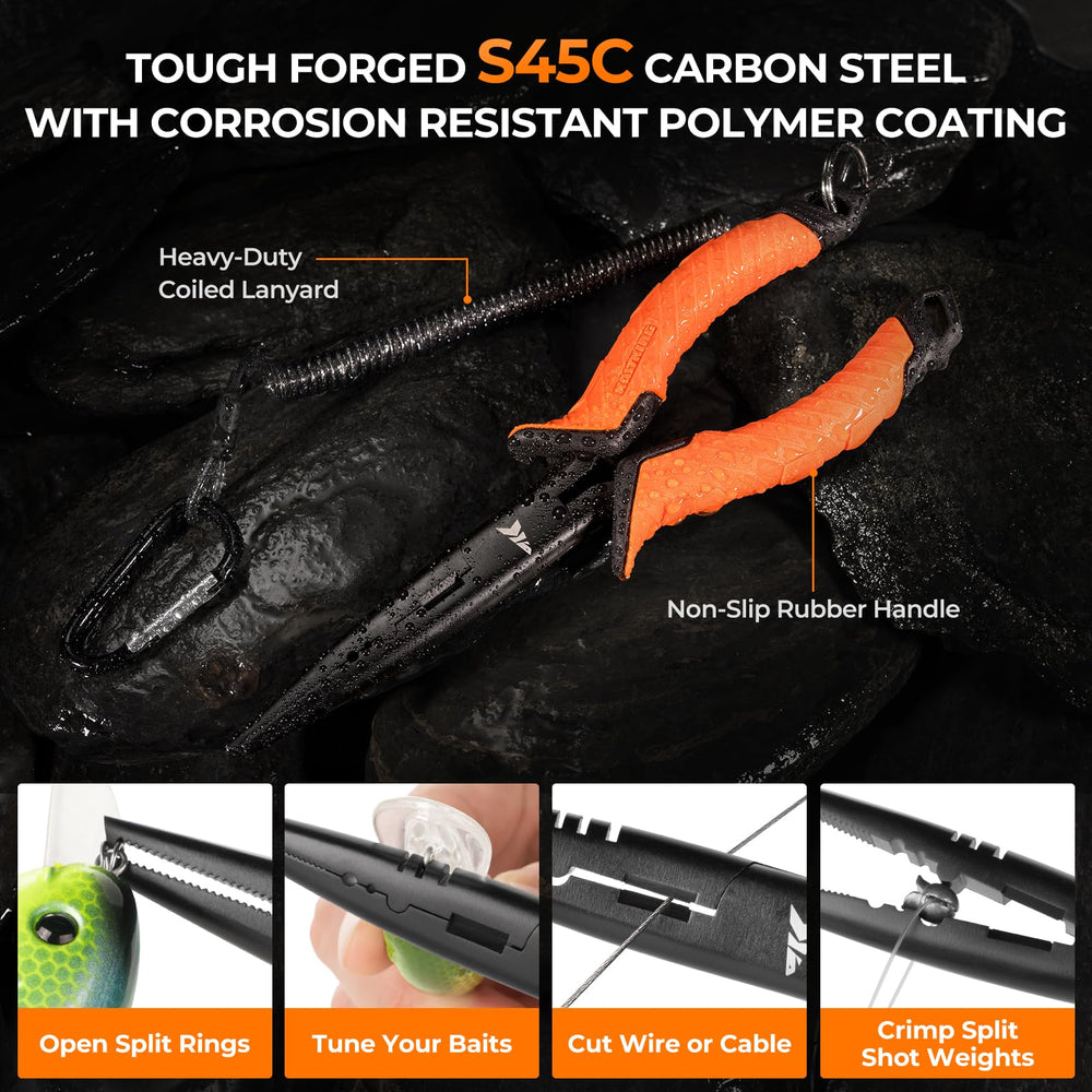 KastKing SteelStream braid scissors cut braided lines smoothly with serrated edge and titanium coating.