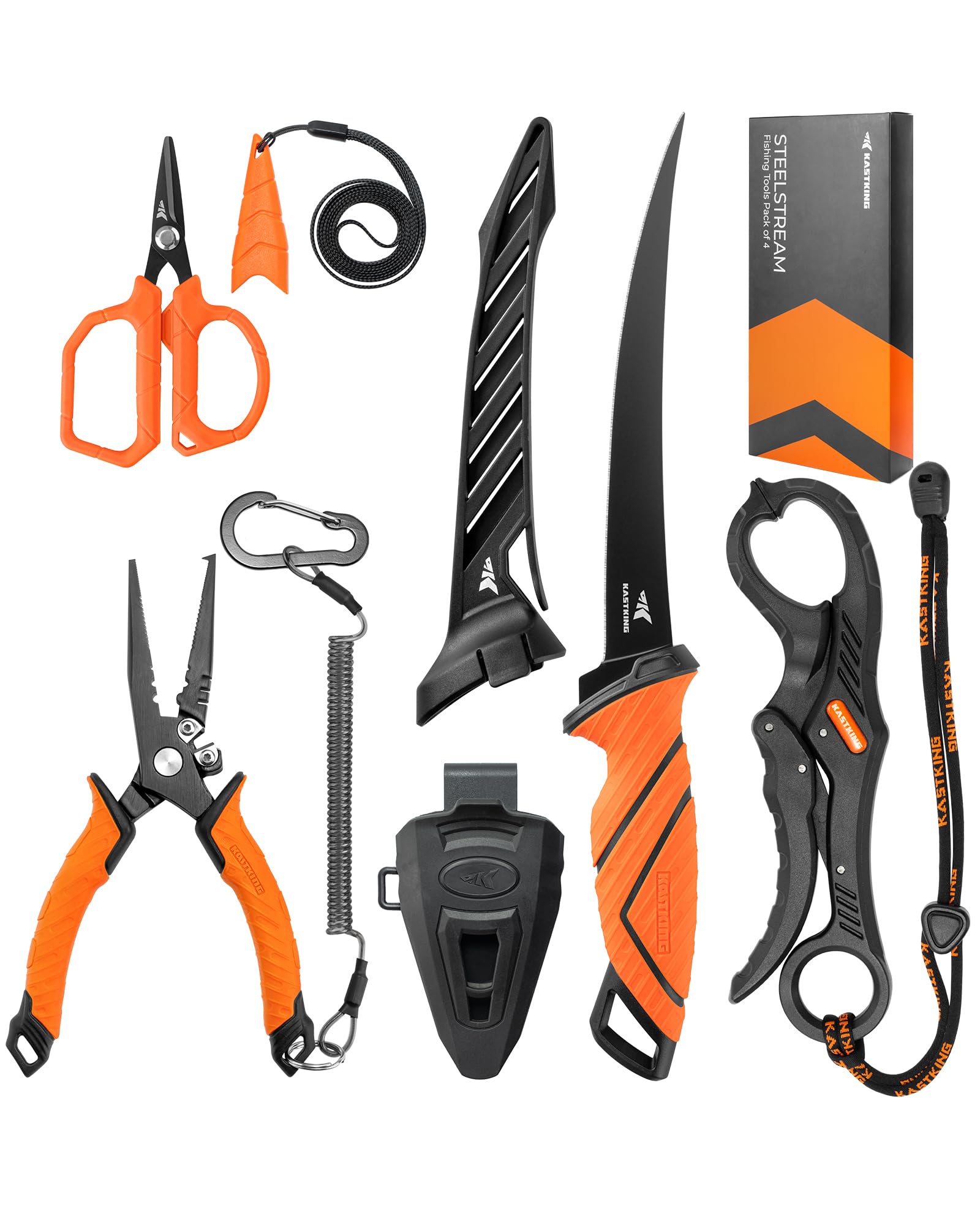 KastKing SteelStream 7-inch pliers with fluoropolymer coating and TPR grip