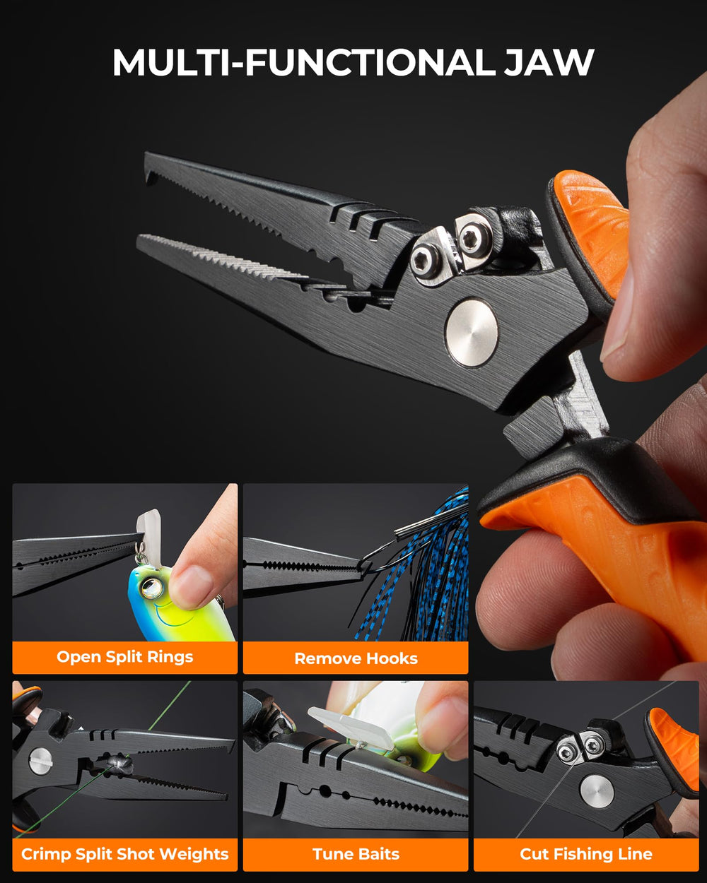 KastKing SteelStream 4.5in fishing scissors with non-slip grip