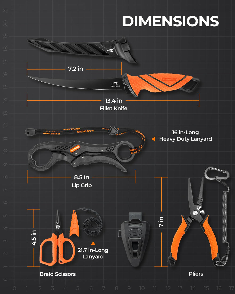Gift-ready packaging of KastKing SteelStream fishing tool set