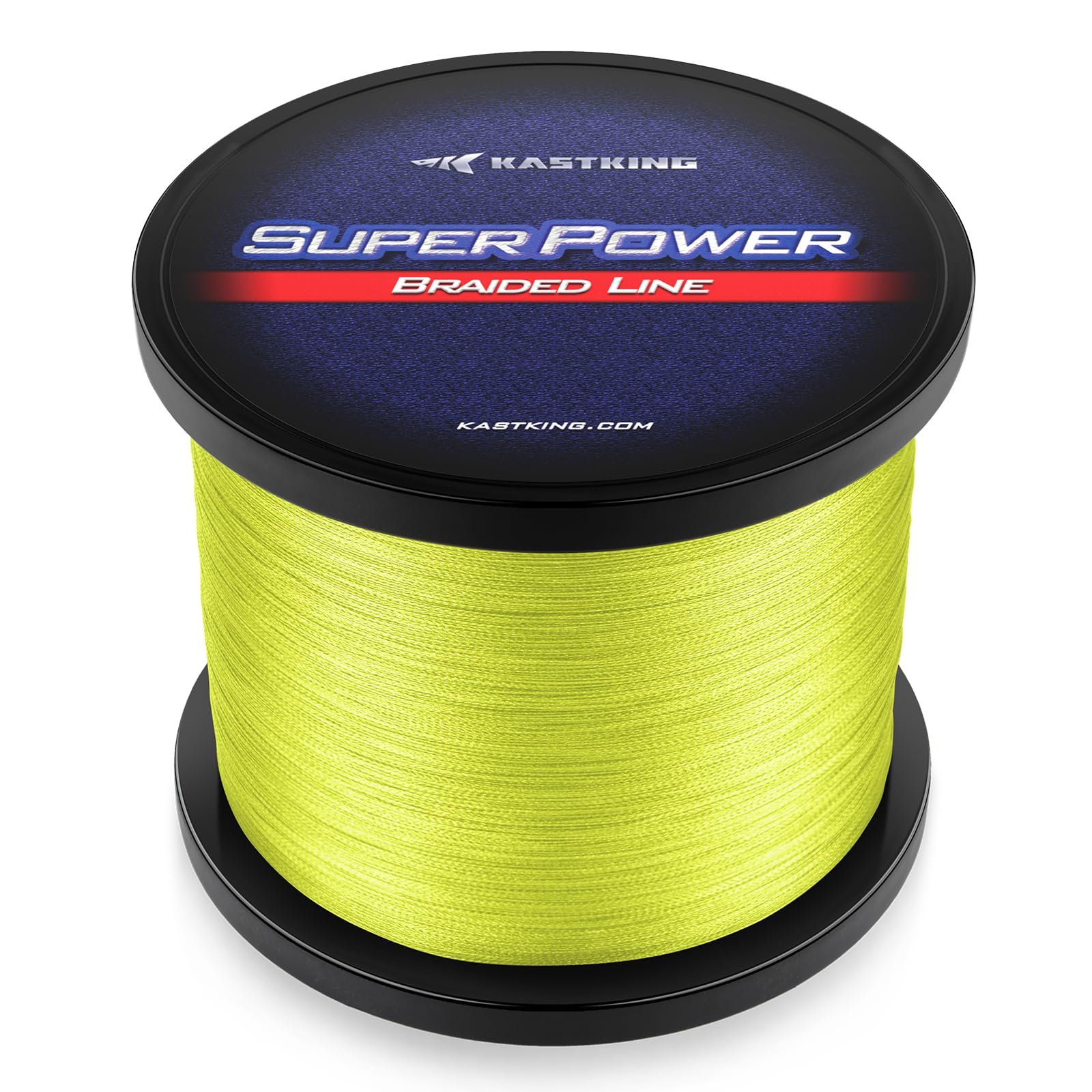 KastKing SuperPower braided line yellow spool showing durable construction for reliable casting