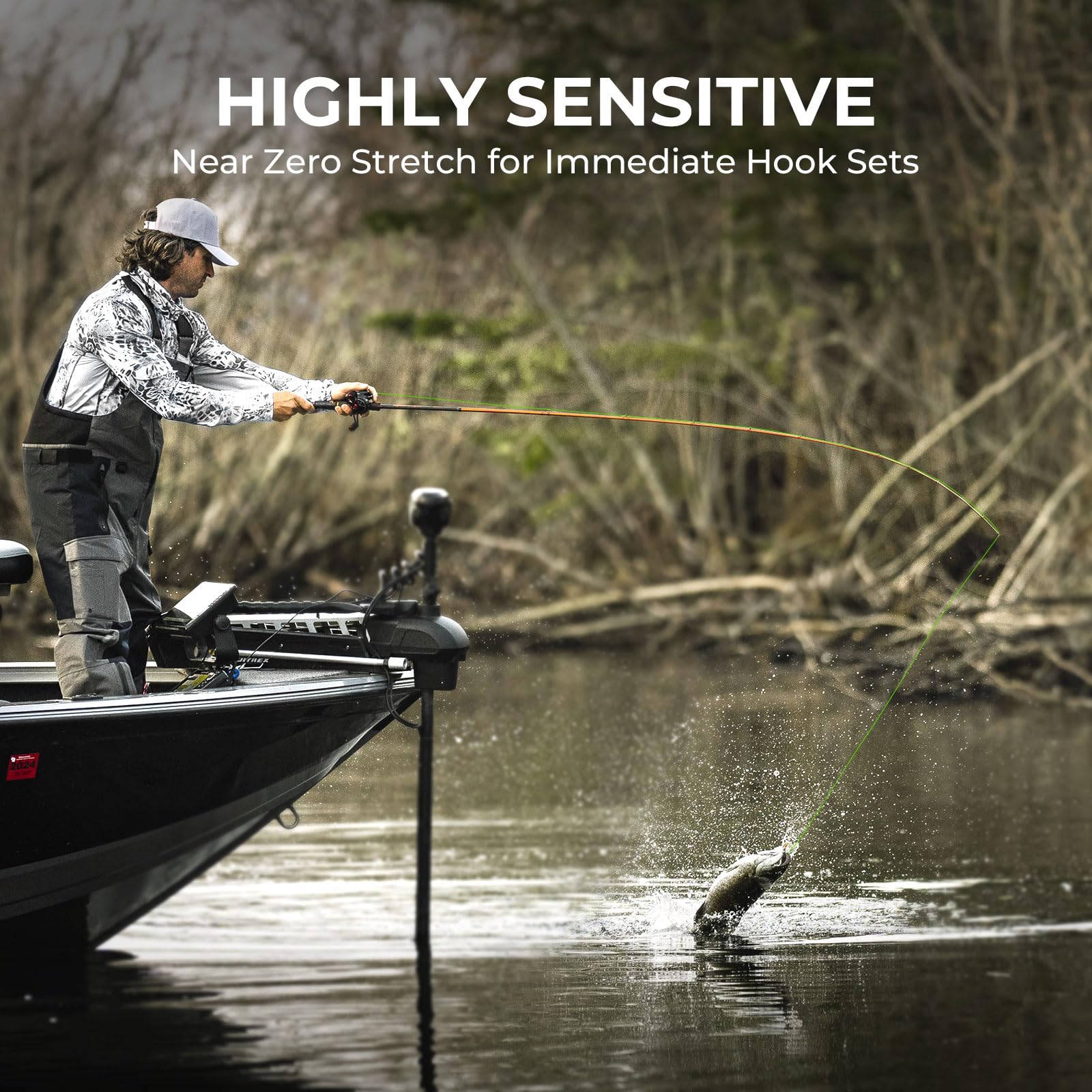 KastKing Colorshield braided line near-zero stretch aids subtle bite detection