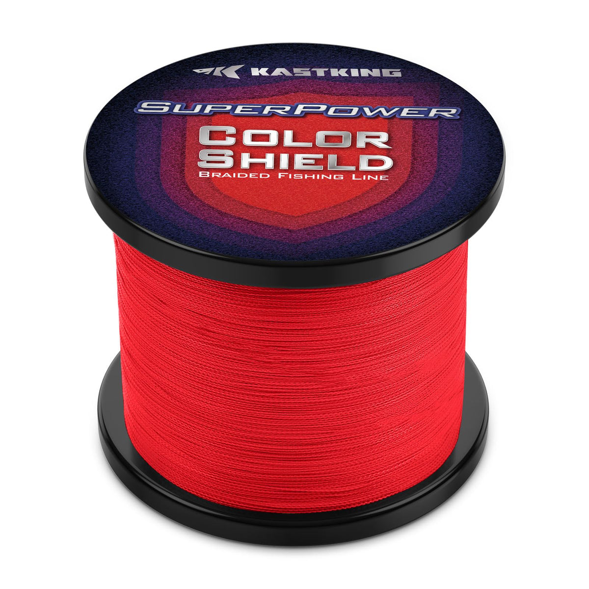 KastKing SuperPower Colorshield braided line in red front view showing vibrant color and high visibility