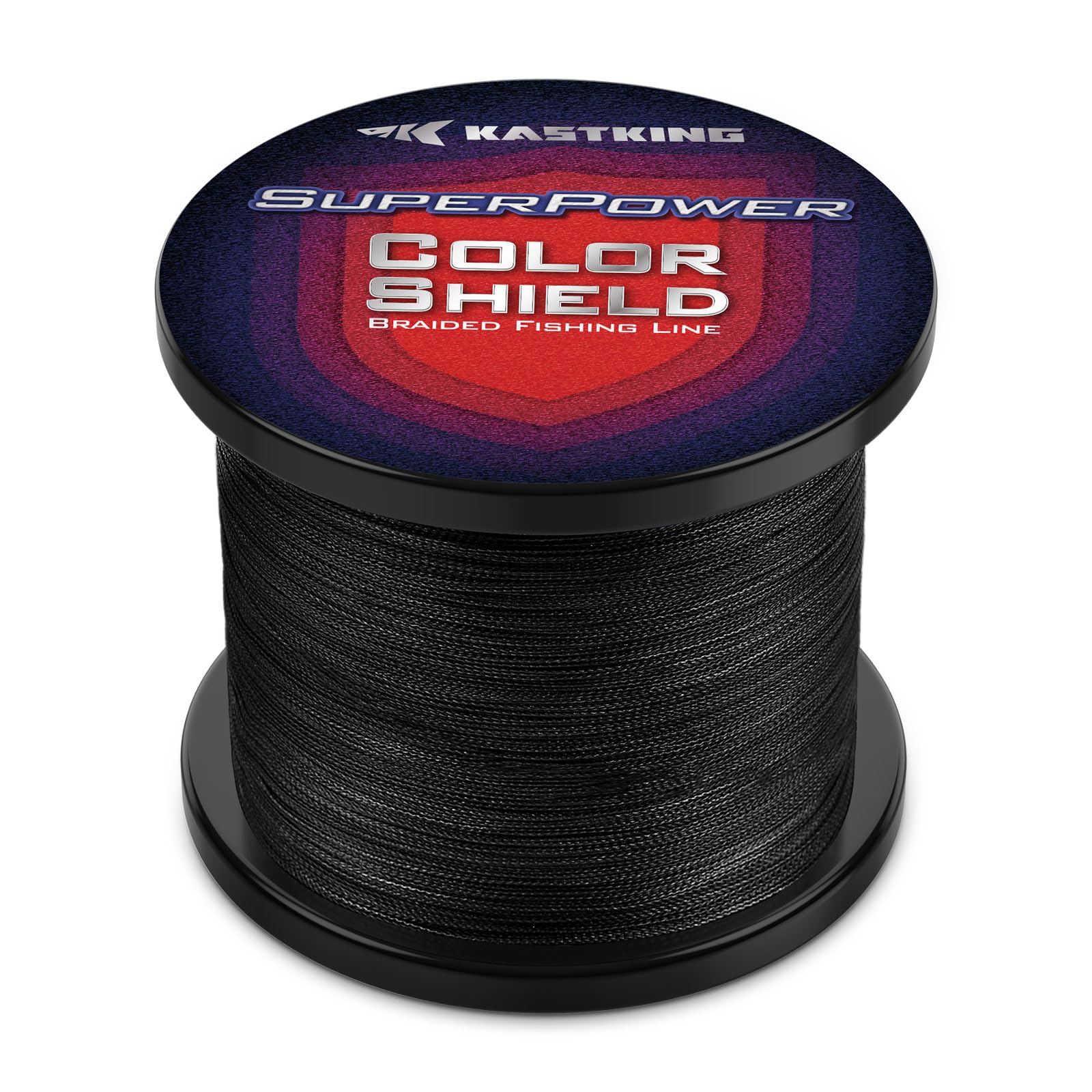 KastKing Superpower ColorShield braided line on spool showing long-lasting black color