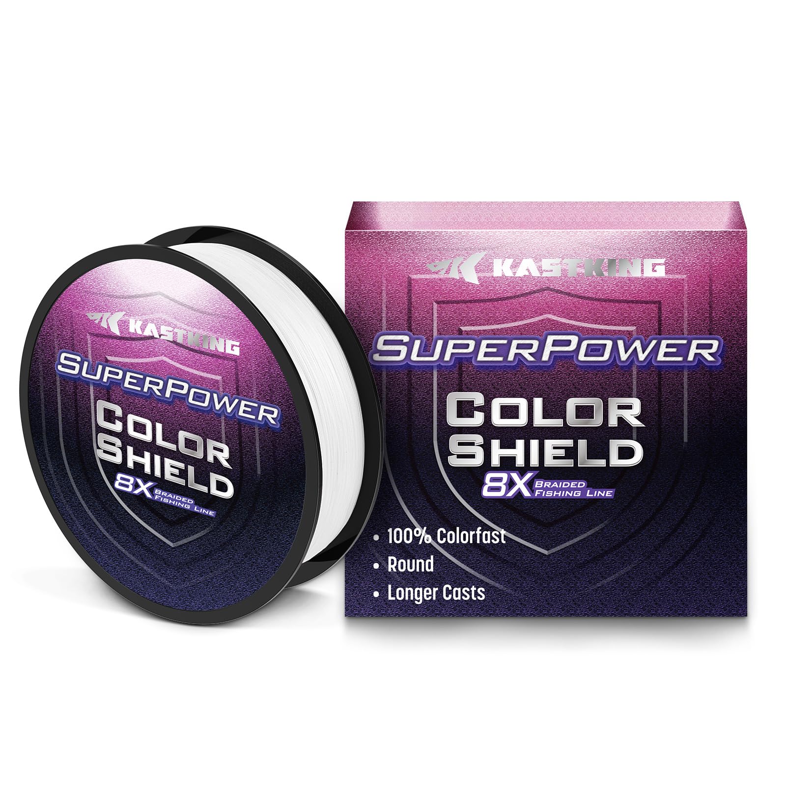 KastKing SuperPower ColorShield 300 yards coverage supports various fishing setups.