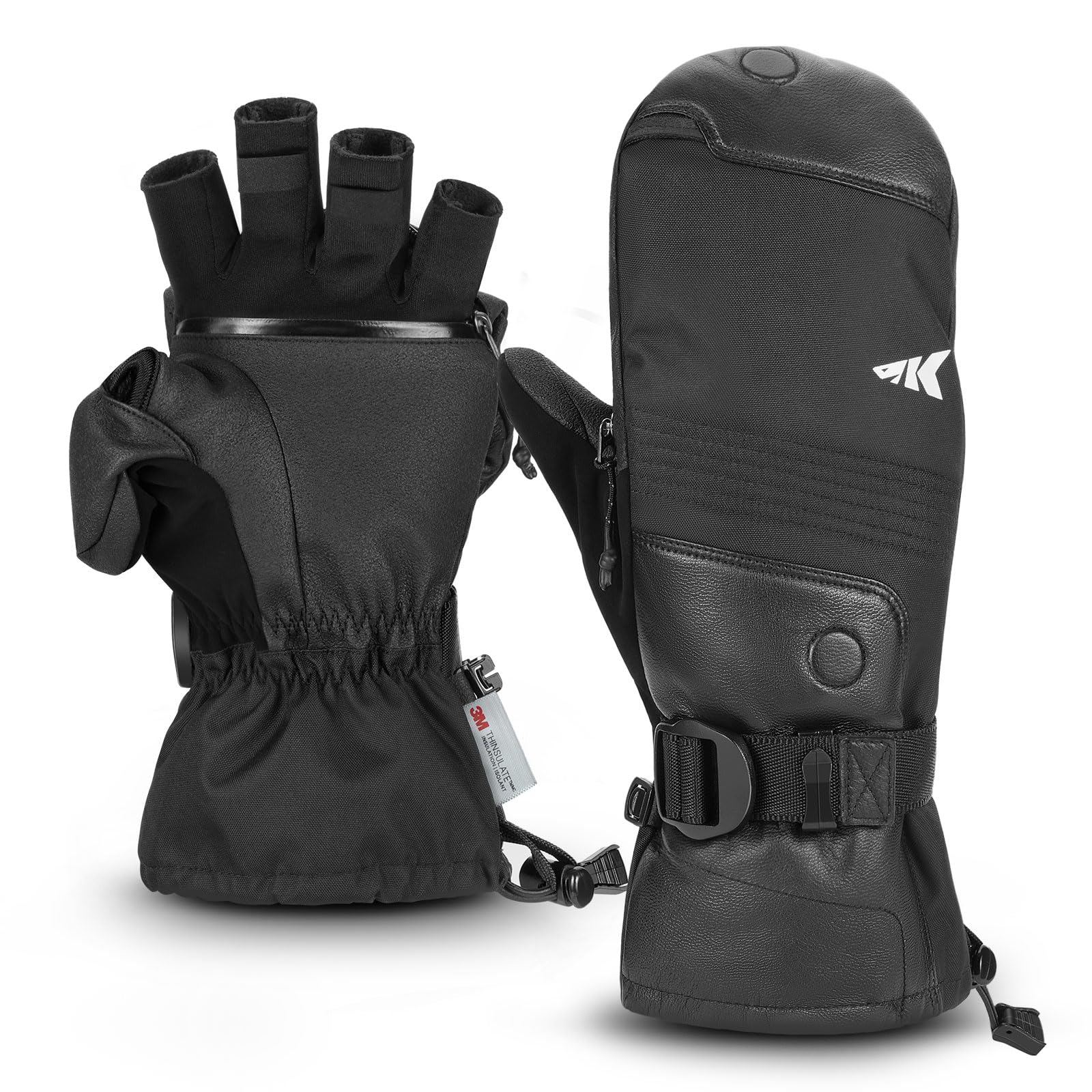 KastKing ThermoGrip mittens back view showing weather-resistant shell and warmth