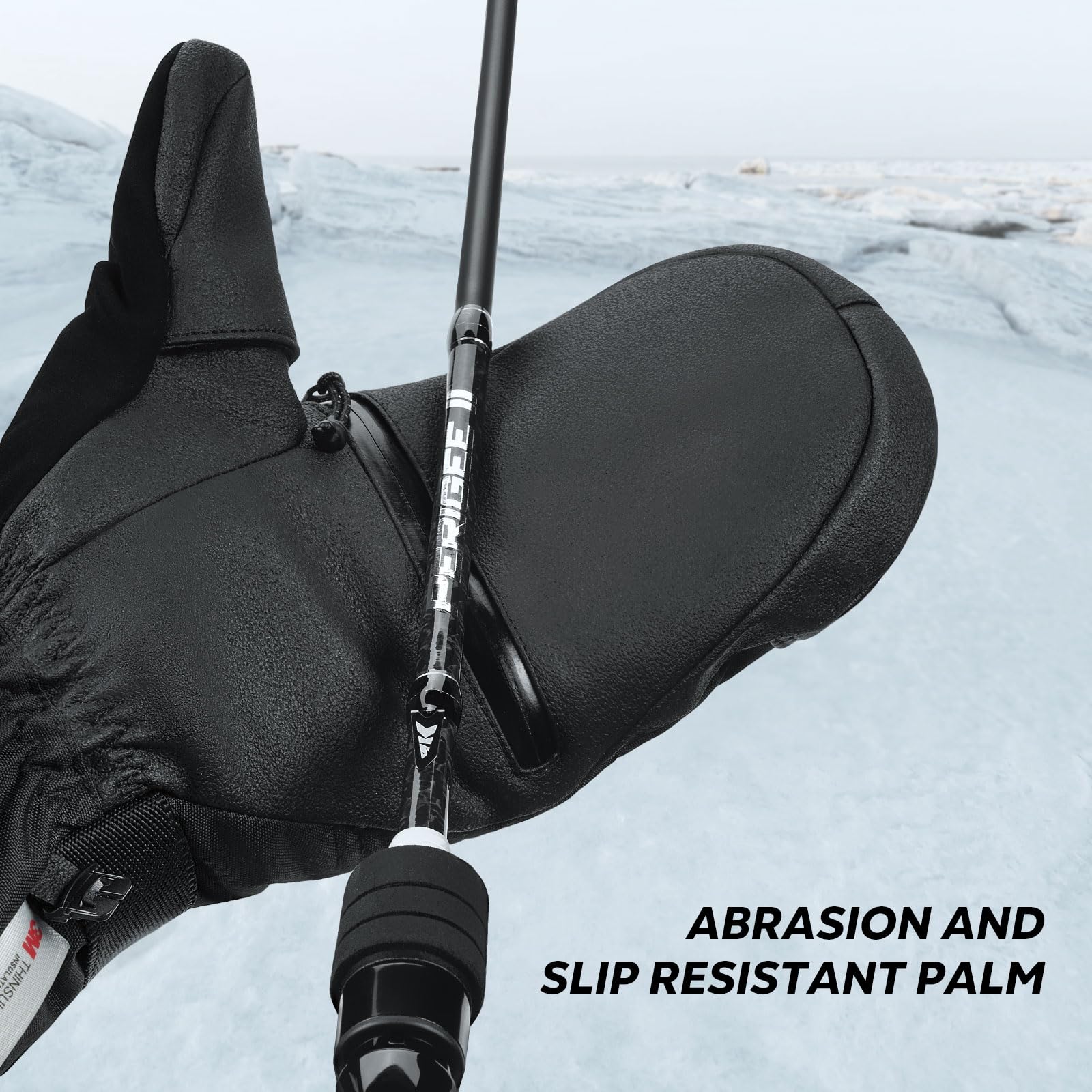 KastKing ThermoGrip synthetic leather palm resists wear for a secure grip.
