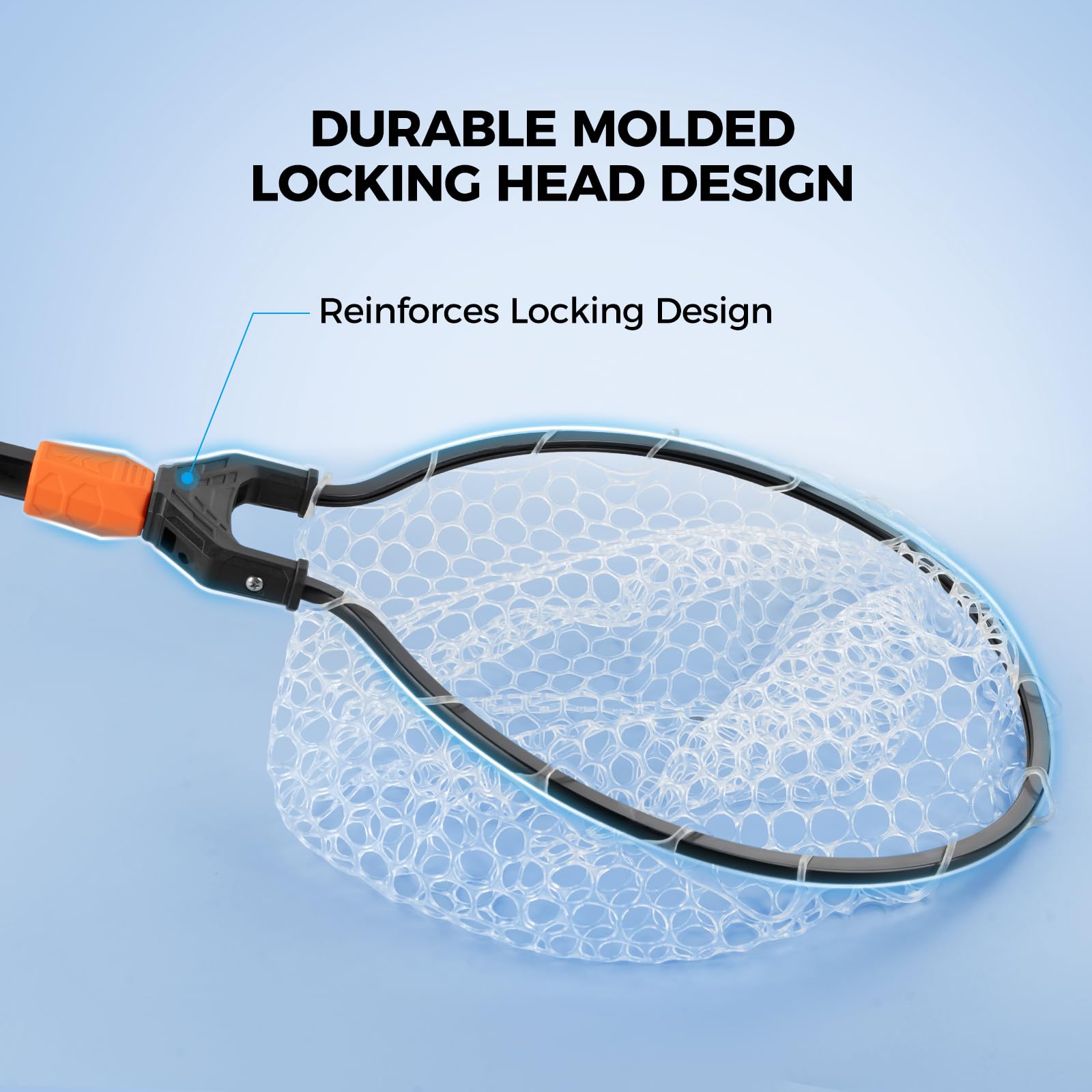 Titanet net folding design showing sliding collar for compact storage