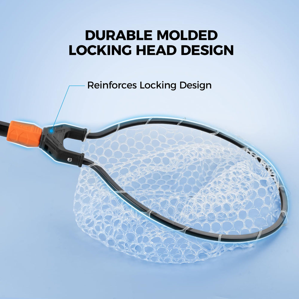 Molded locking head and collar on Titanet net