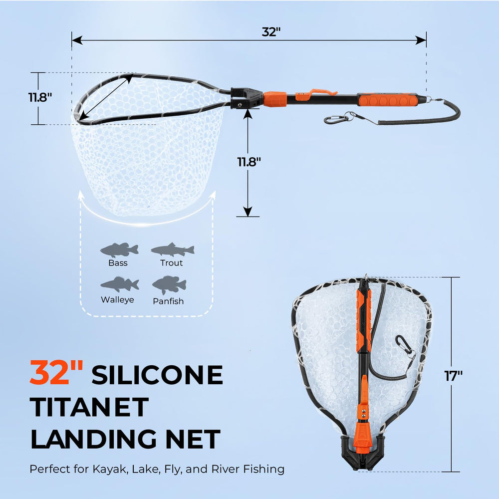 Titanet net with belt clip for hands-free carrying