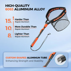 Close-up of 6063 aluminum alloy handle on Titanet net