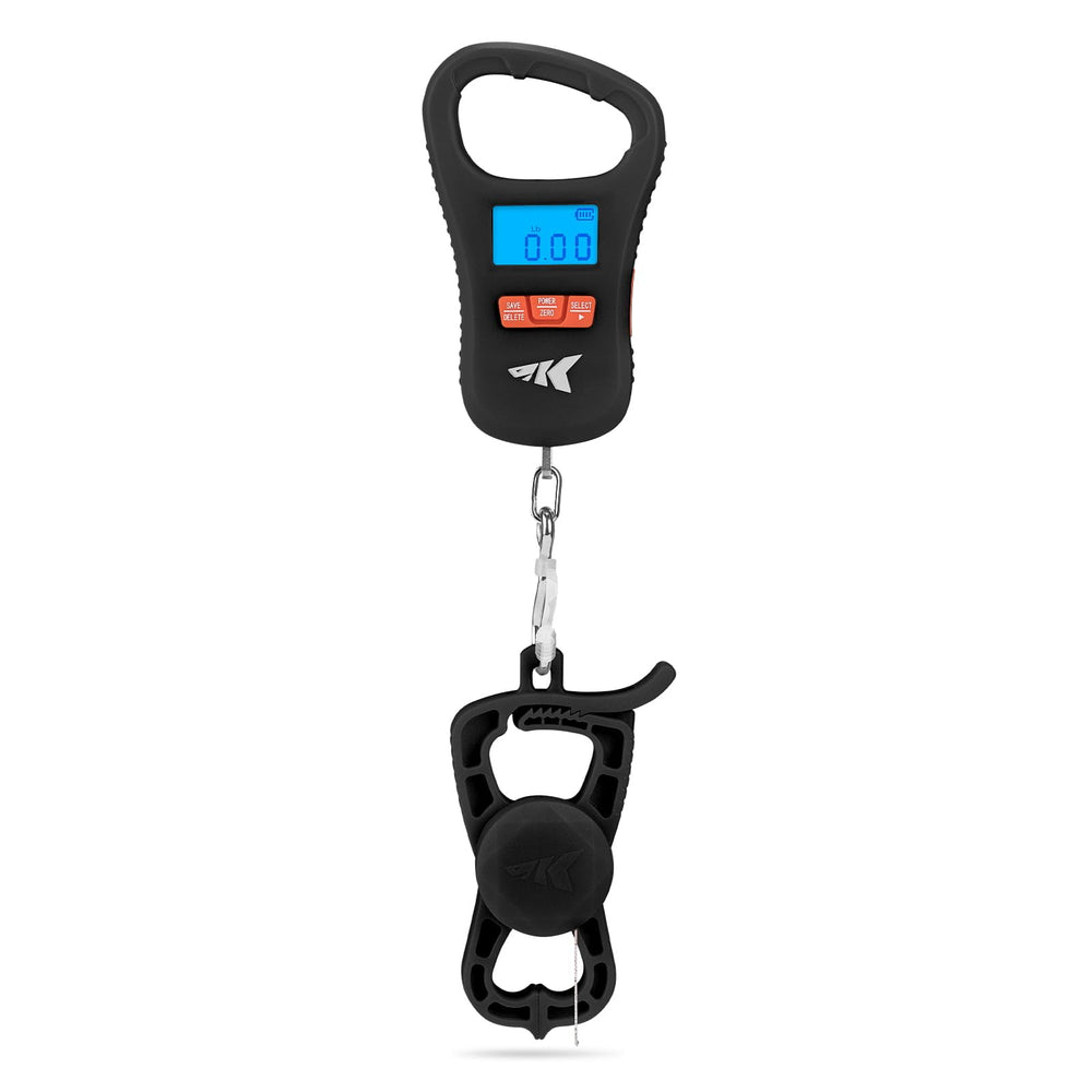 KastKing ToughTide fishing scale with lip gripper in black, 65lb capacity