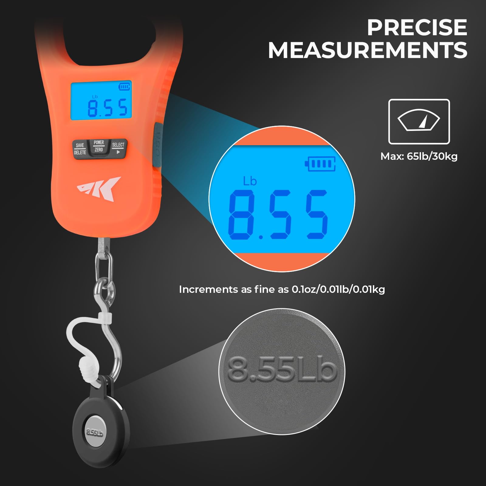 Built-in measuring tape on KastKing ToughTide scale
