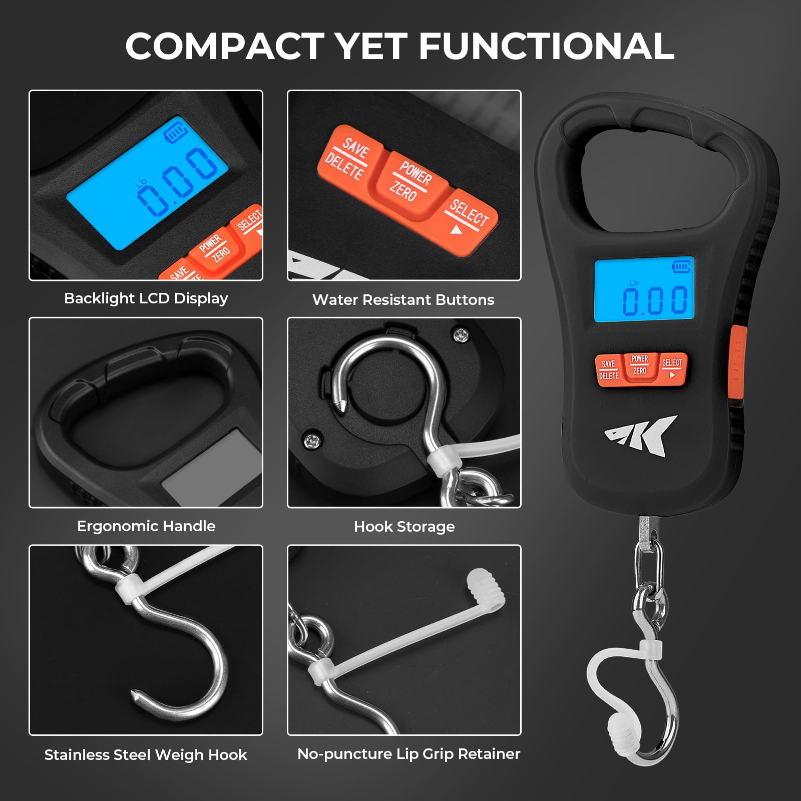 65lb (30kg) maximum capacity indicator on the scale