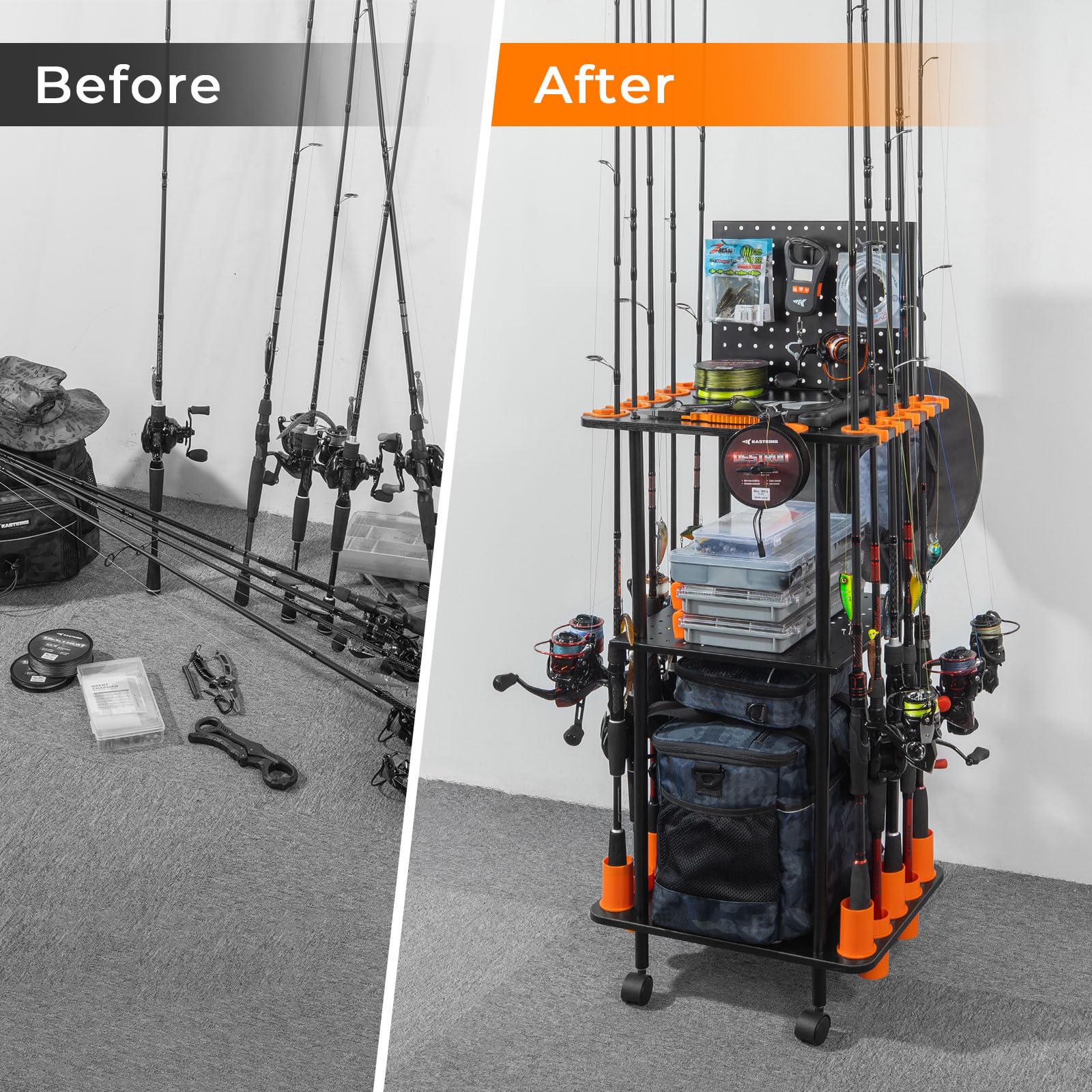 KastKing V10 Gear Trolley line spooler enables tidy spooling