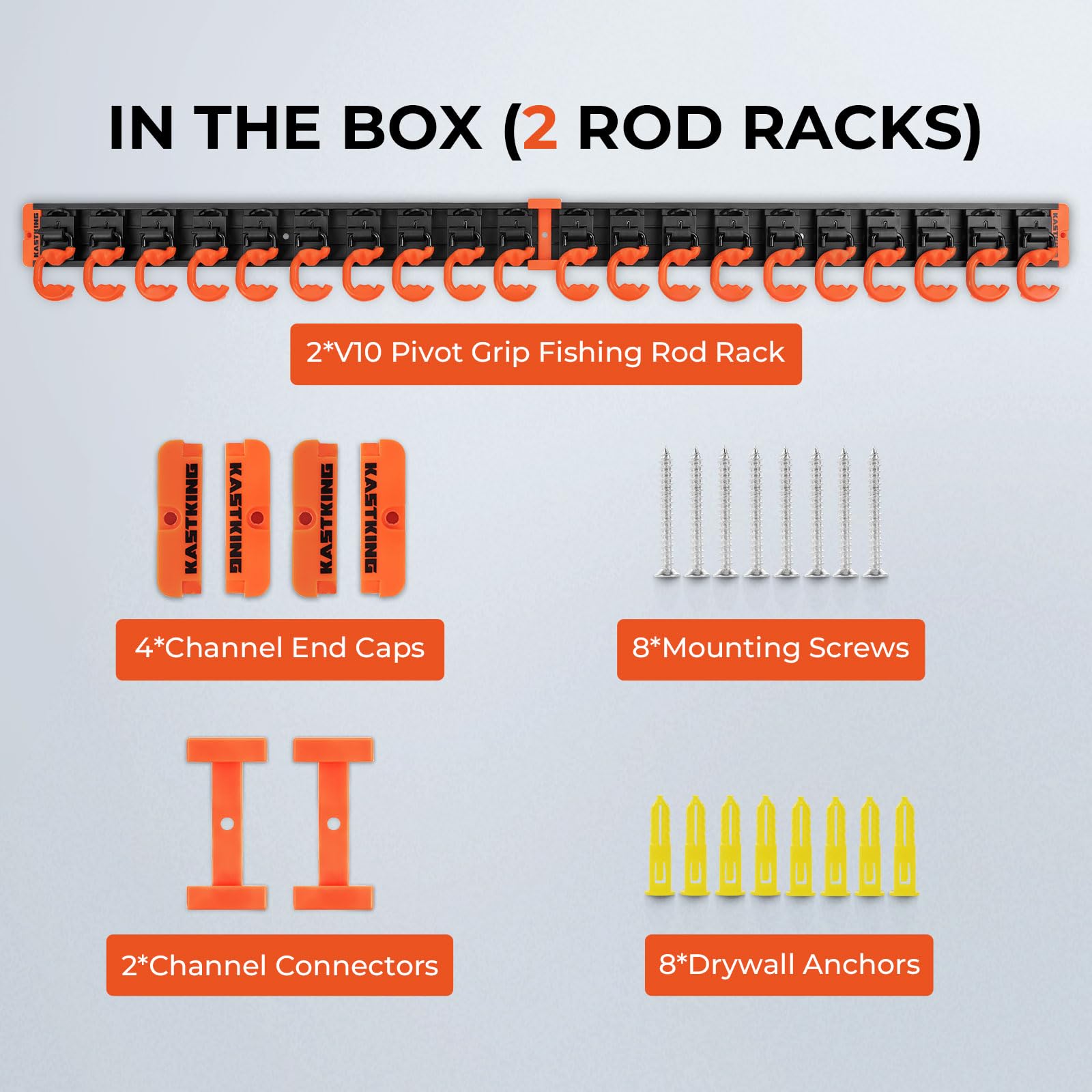 Included channel connector and mounting screws for installation