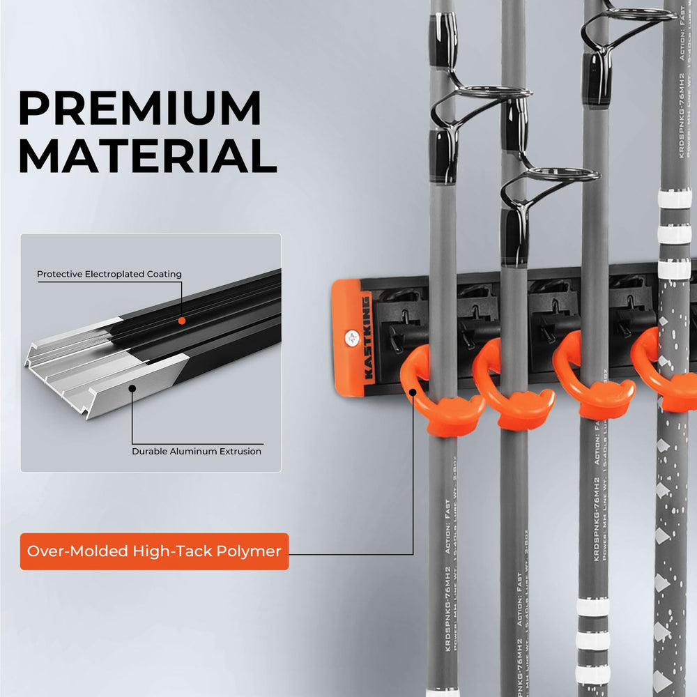 Side view showing 10 polymer-coated steel hooks