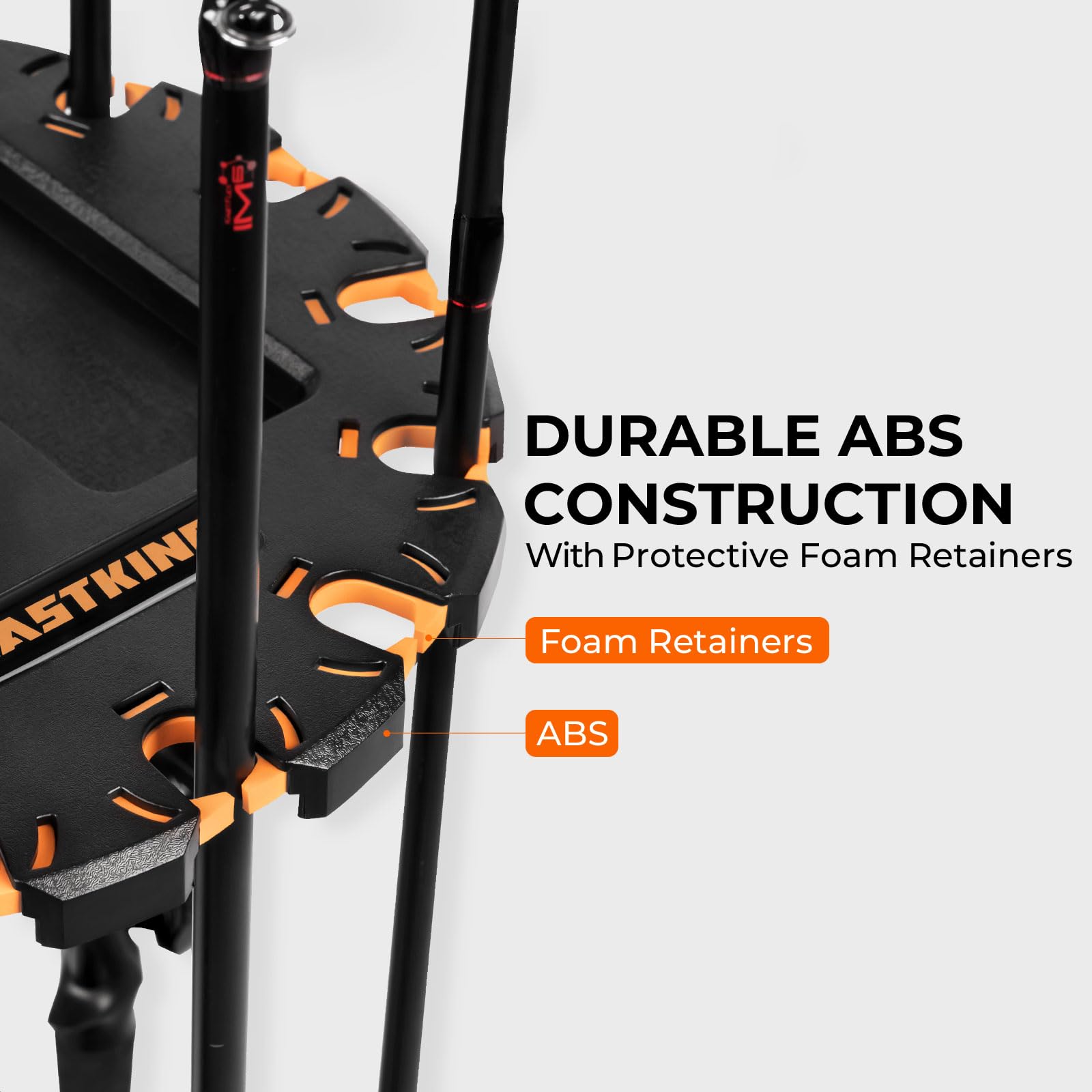Close-up of ABS construction and foam inserts
