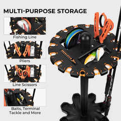 Top view showing rotating base on KastKing V16 rod rack