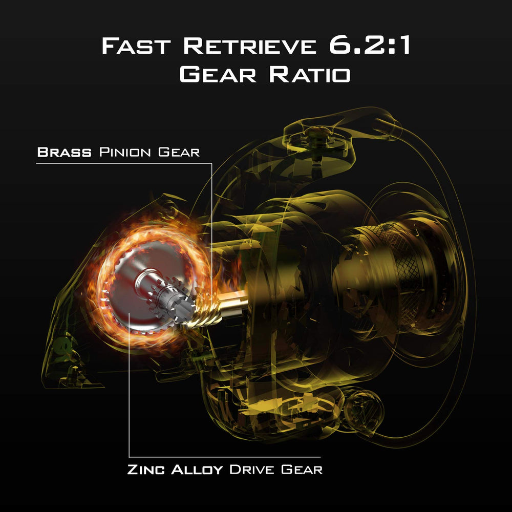 Sealed carbon drag system on Valiant Eagle Gold spinning reel