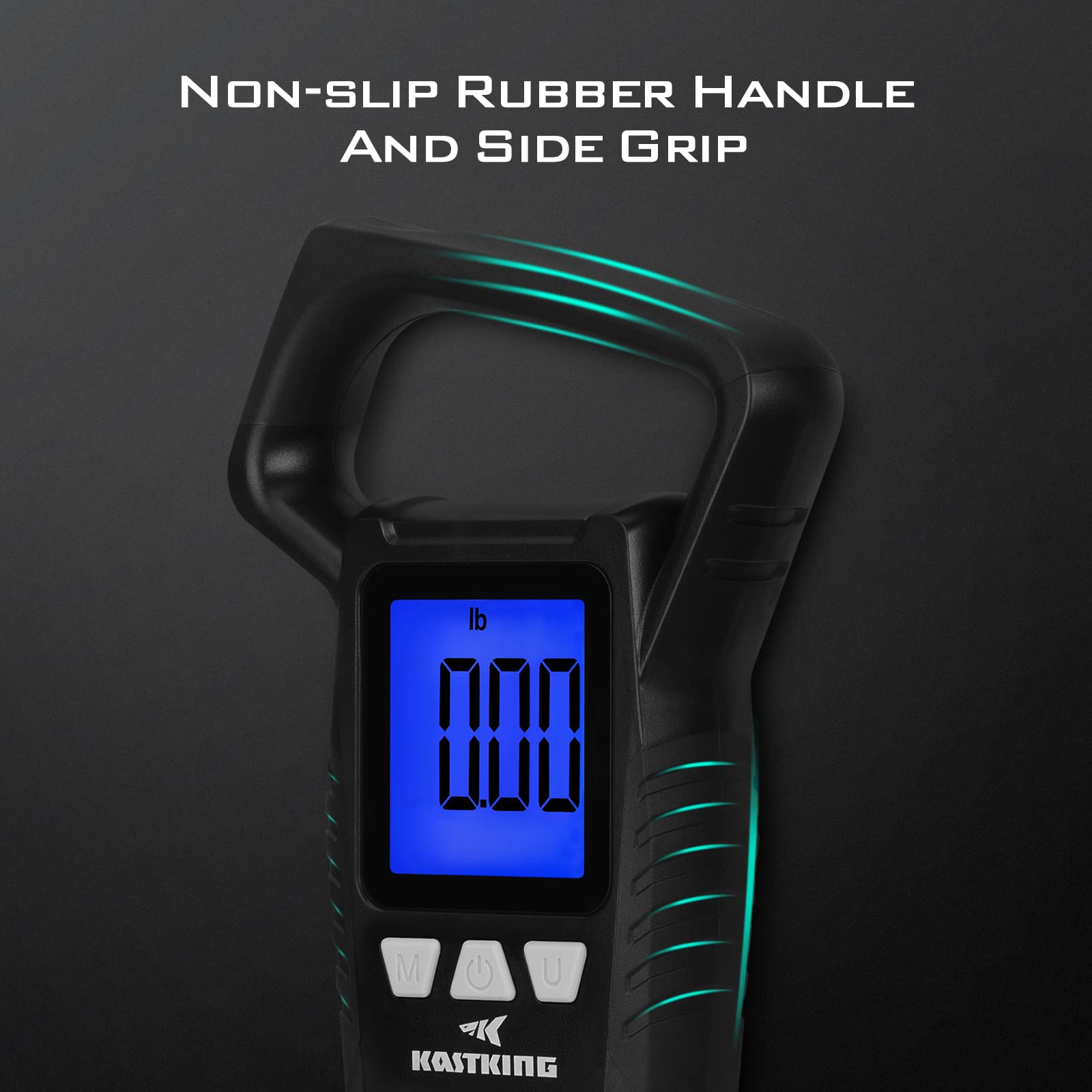 Ergonomic handle and stainless-steel hook on WideView scale