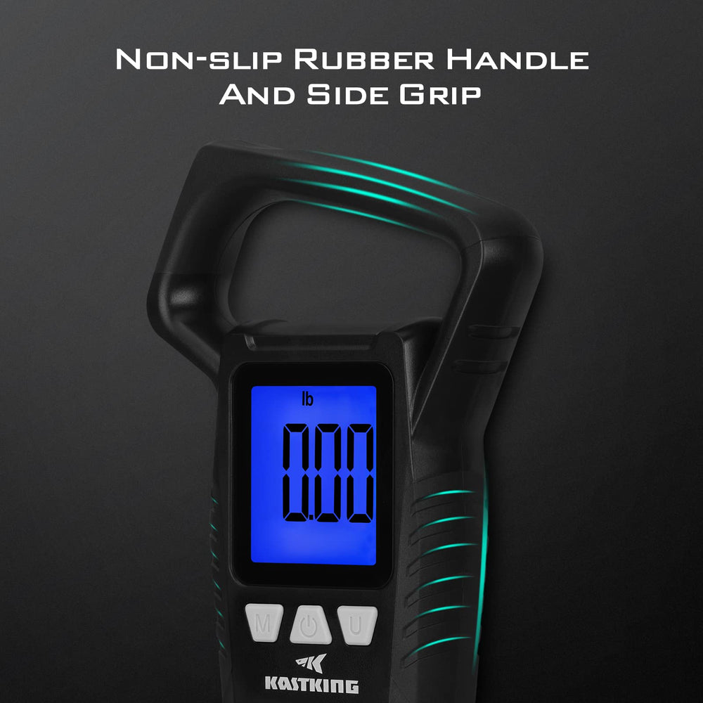 Ergonomic handle and stainless-steel hook on WideView scale