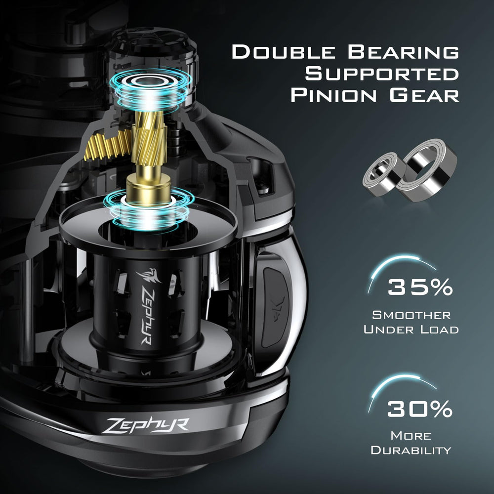 Interior view showing 7+1 stainless steel ball bearings
