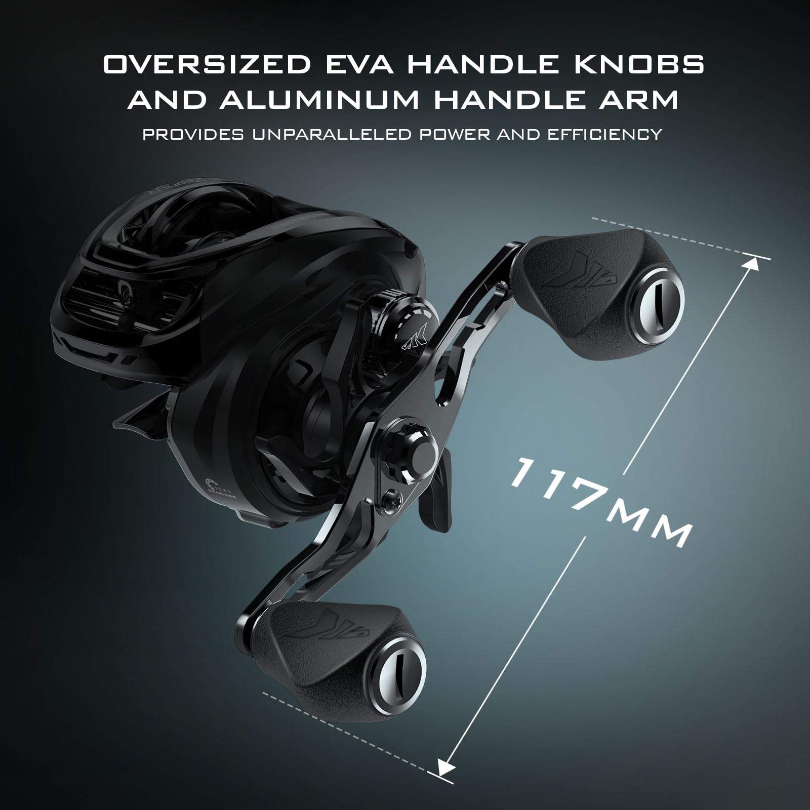 Compact palm-perfect design of KastKing Zephyr left-handed reel