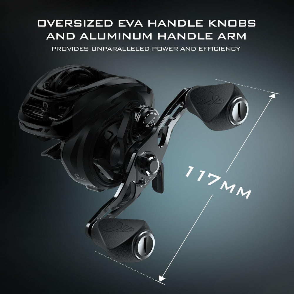 Compact palm-perfect design of KastKing Zephyr left-handed reel