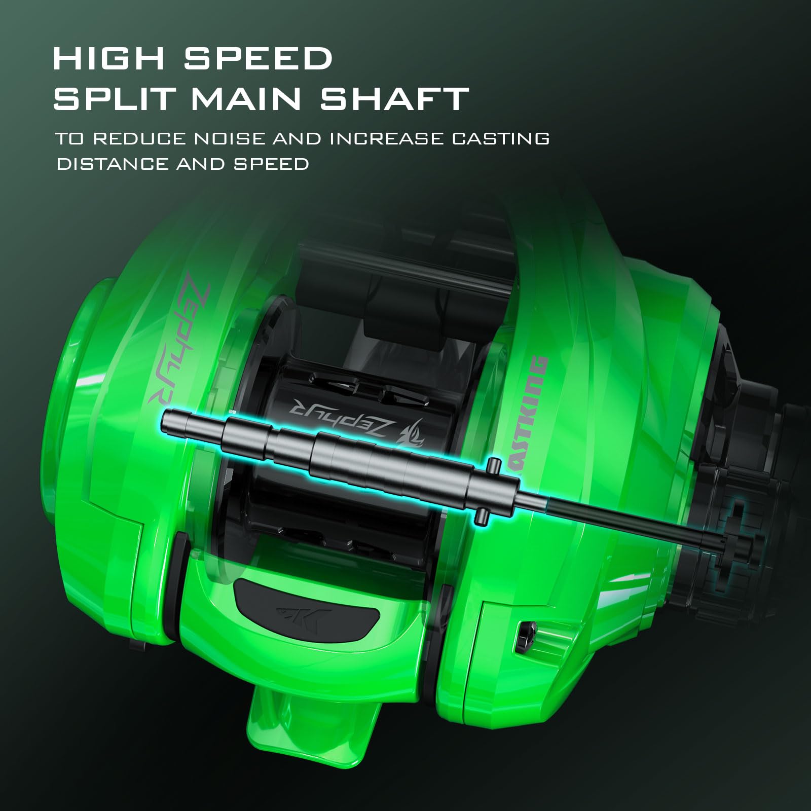 KastKing Zephyr brass main and pinion gears for durability