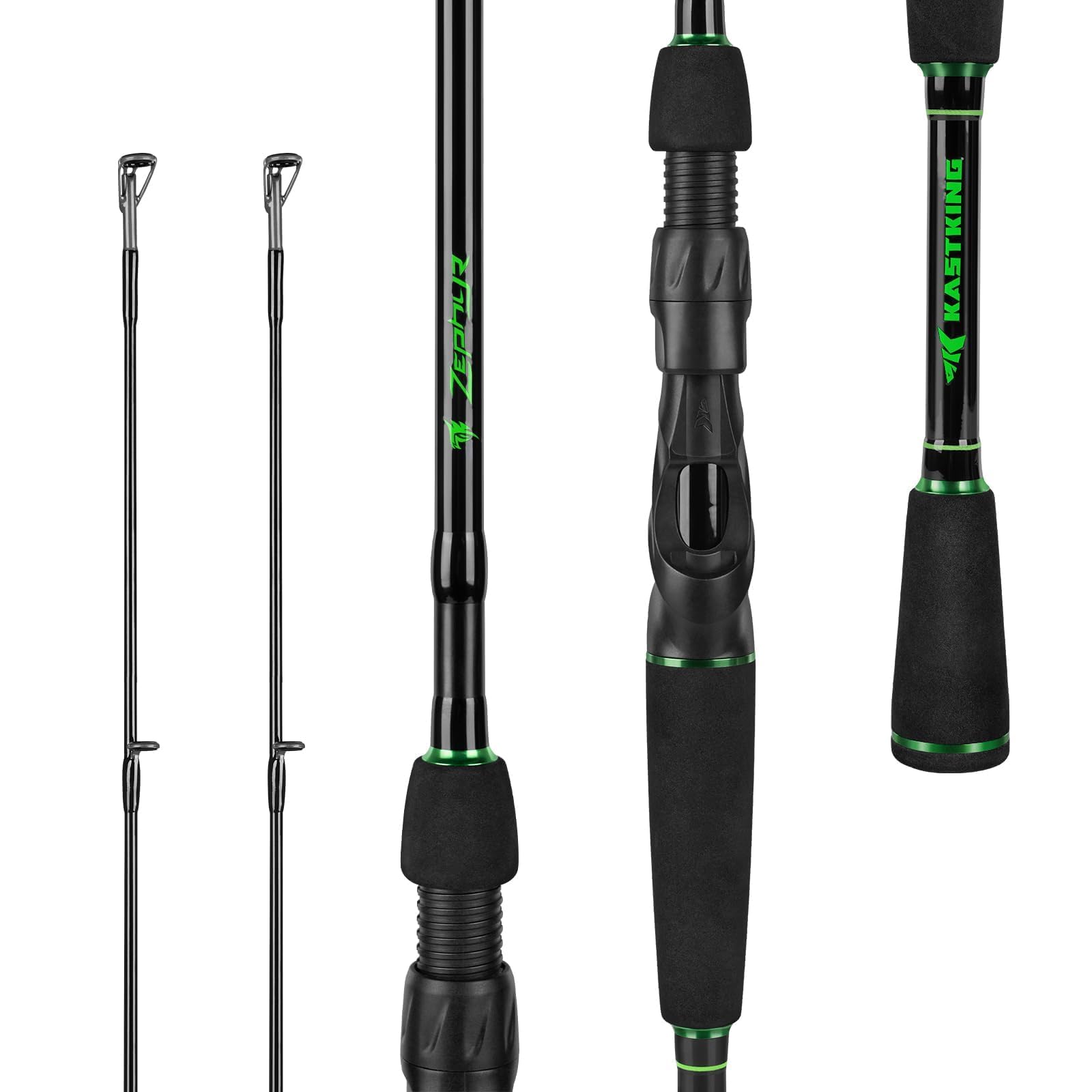 KastKing Zephyr foregrip delivers comfortable, slip-resistant control for extended casts.