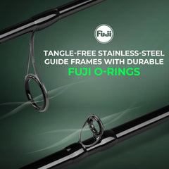 KastKing Zephyr Fuji O-ring guides promote smooth line passage.
