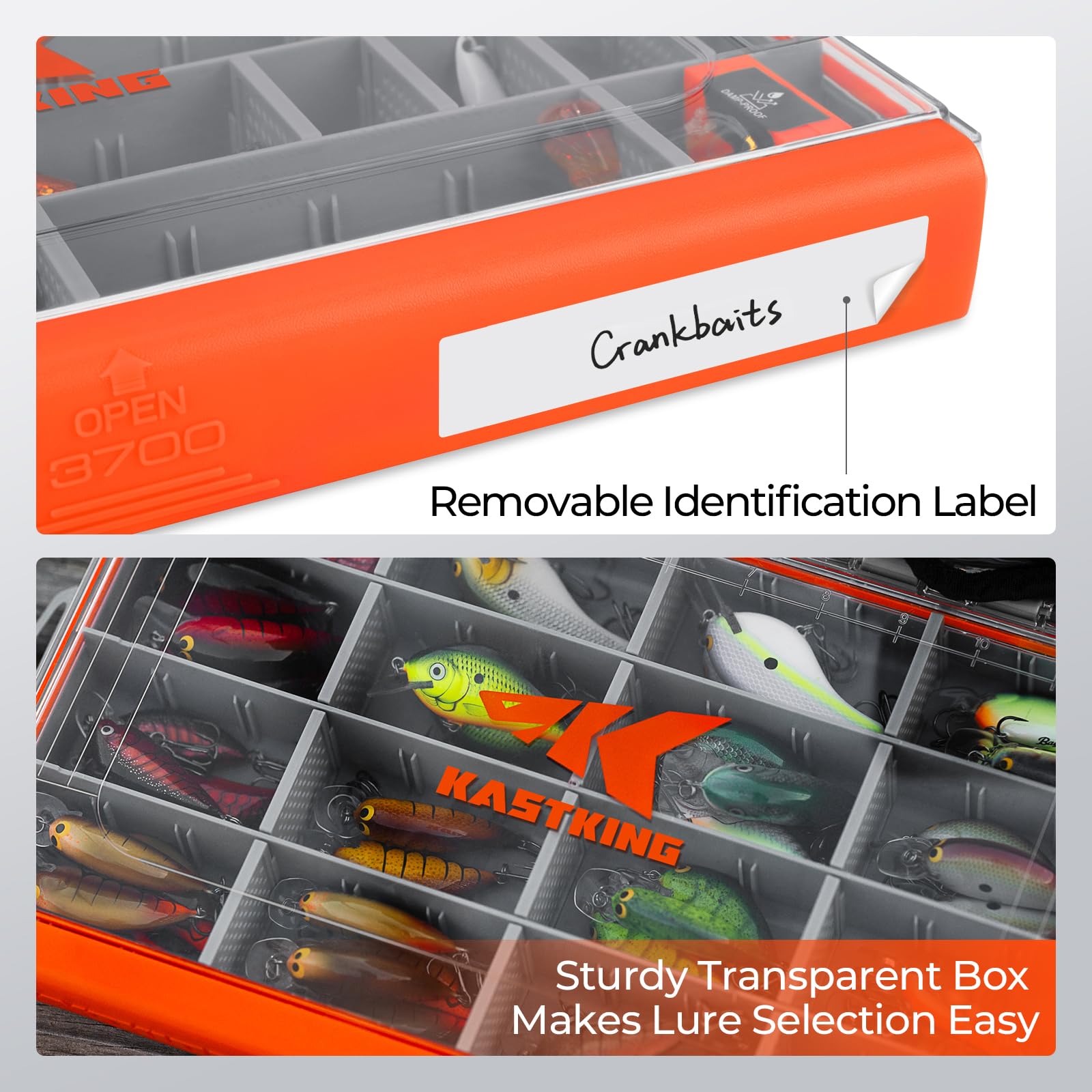 KastKing HyperSeal exterior label on tackle box