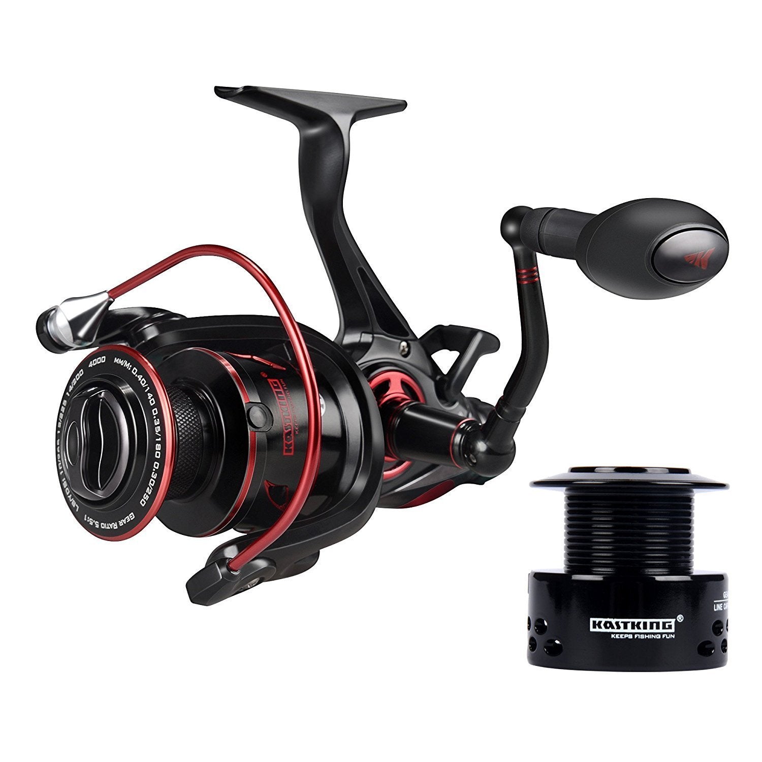 Front view of Sharky Baitfeeder III with CNC aluminum spool