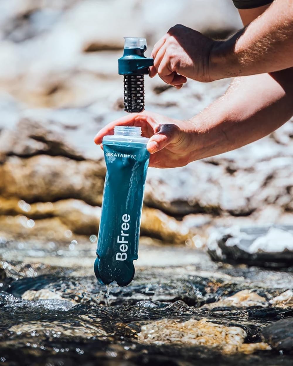 Katadyn BeFree AC 0.5L compact size makes pocket hydration easy during runs.