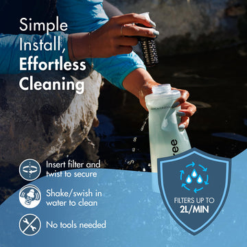 Katadyn BeFree AC replacement cartridge black in-field use supports reliable filtration.