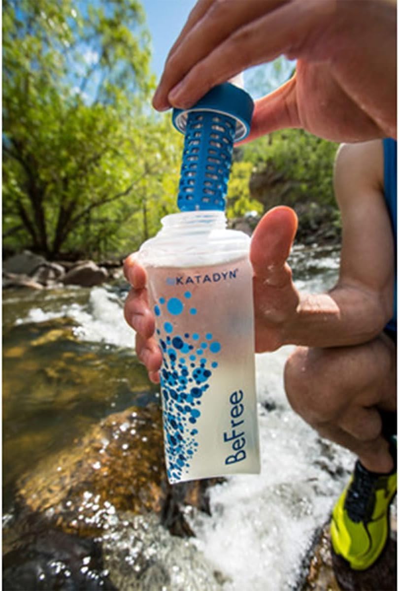 Katadyn BeFree EZ-Clean membrane in use for quick drinking on hikes.
