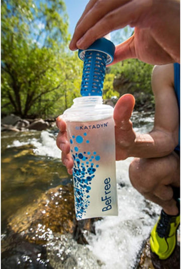 Katadyn BeFree EZ-Clean membrane in use for quick drinking on hikes.