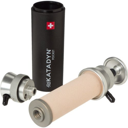 Katadyn Pocket ergonomic-pump-handle demonstrates easier pumping during backcountry water treatment.