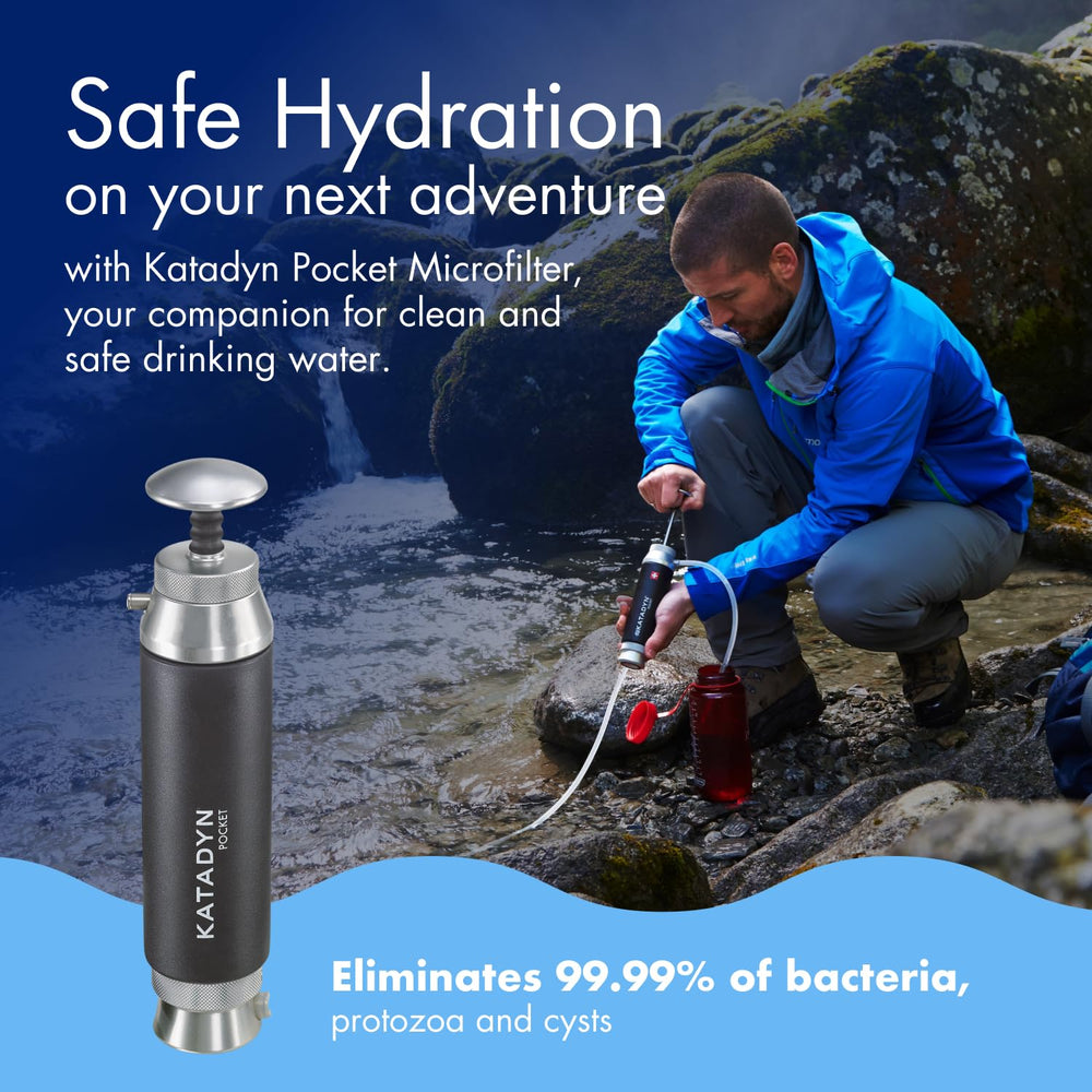 Katadyn Pocket Filter silver-impregnated ceramic detail emphasizes advanced filtration.