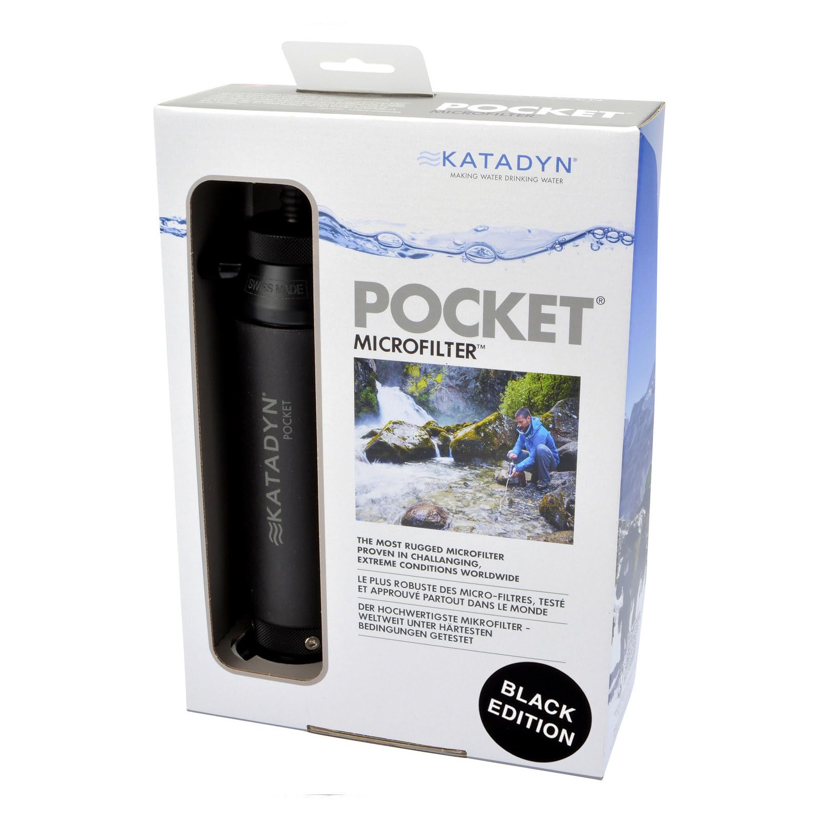 Katadyn Pocket Tactical microorganism-protection: reduces microorganisms in outdoor water.