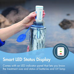 Katadyn Steripen Classic 3 UV lamp powering fast purification on backpacking trips.