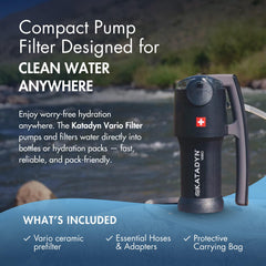 Katadyn Vario dual-technology system highlighting versatility for various water conditions