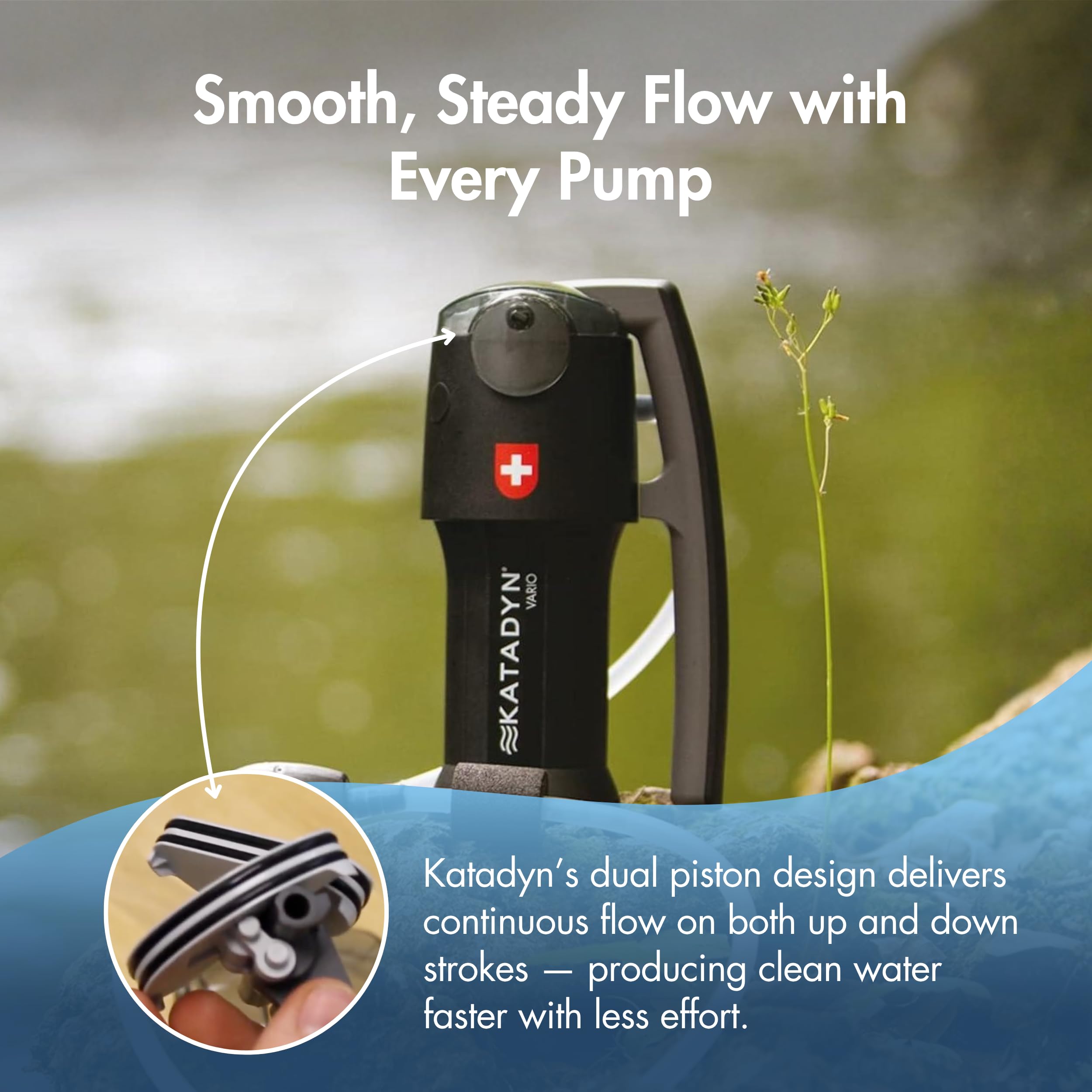 Katadyn Vario replaceable carbon core reducing odors and tastes