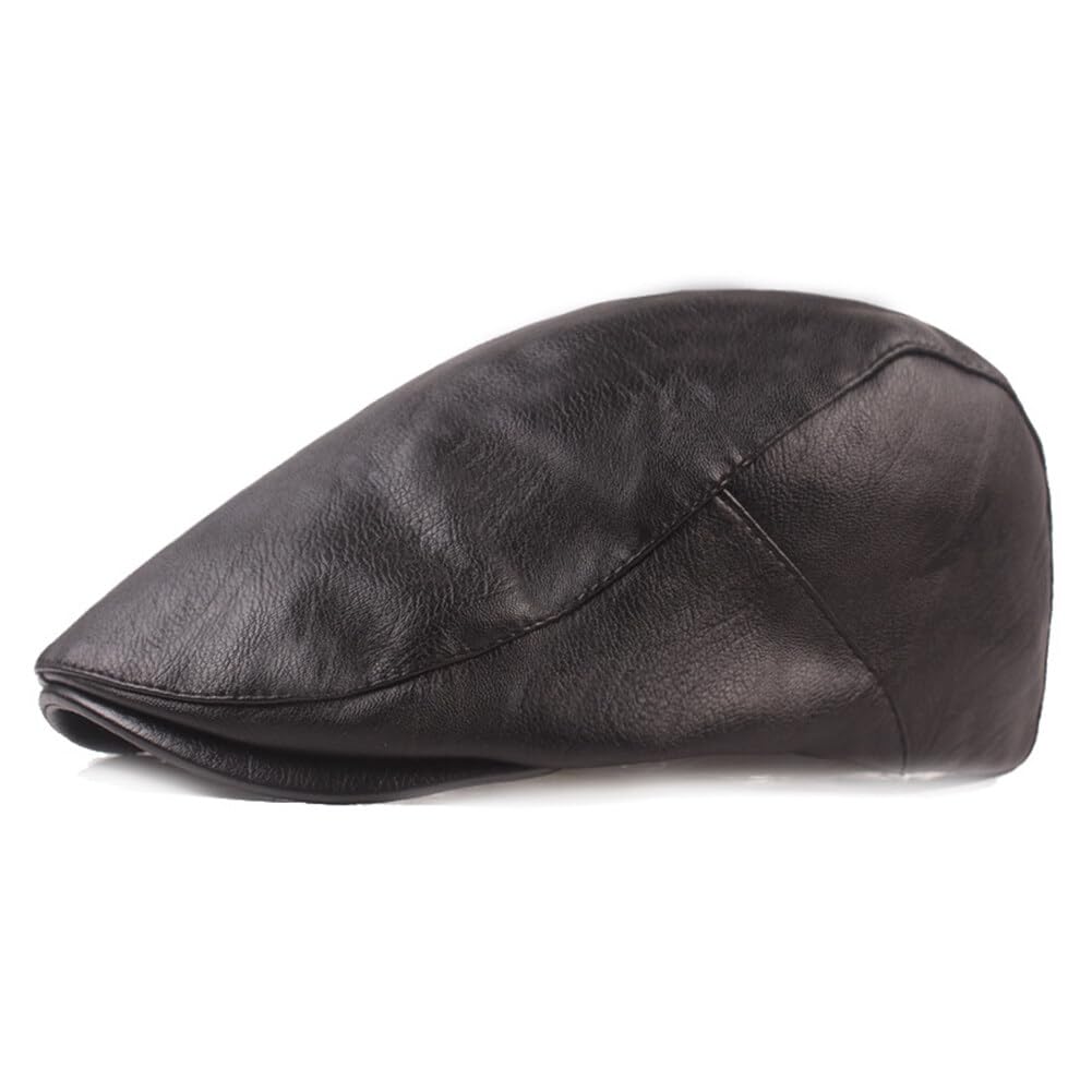 Katutude men's flat cap in PU leather for daily wear