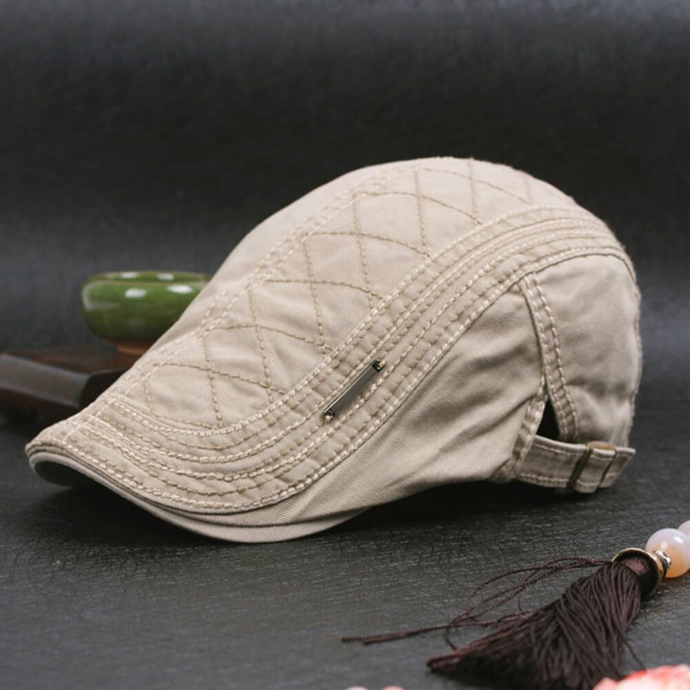 Katutude beige cap from back view showcases timeless silhouette.