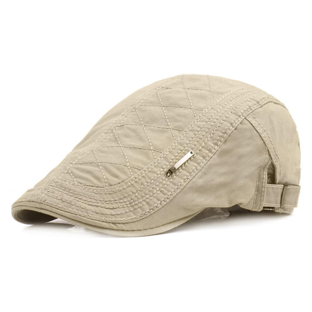 Katutude newsboy cap in beige offers breathable cotton for daily comfort and sun protection.