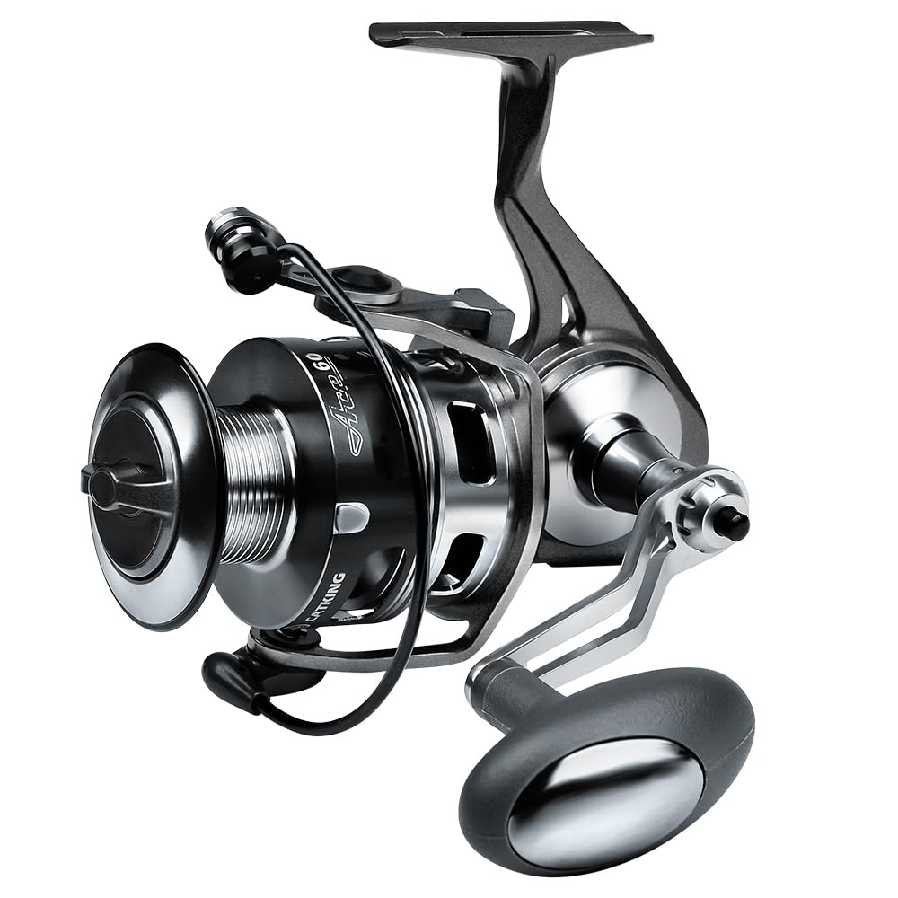 KATUYSHA fishing reel full metal body close-up highlighting saltwater resilience