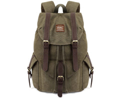 KAUKKO Vintage Canvas Backpack main compartment showing spacious 30L capacity for daily gear